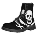 Calico Jack Pirate Flag Print Lace-Up Boots