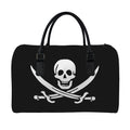 Calico Jack Pirate Flag Print Leather Duffel Bag
