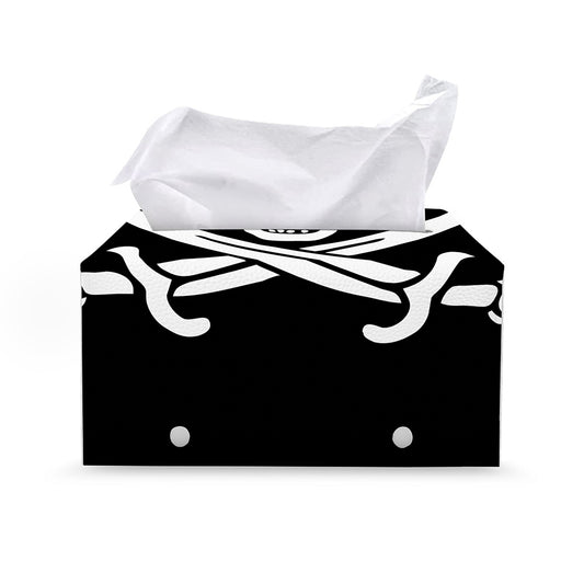 Calico Jack Pirate Flag Print Leather Tissue Box Cover