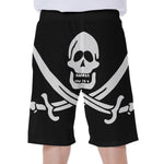Calico Jack Pirate Flag Print Men's Beach Shorts