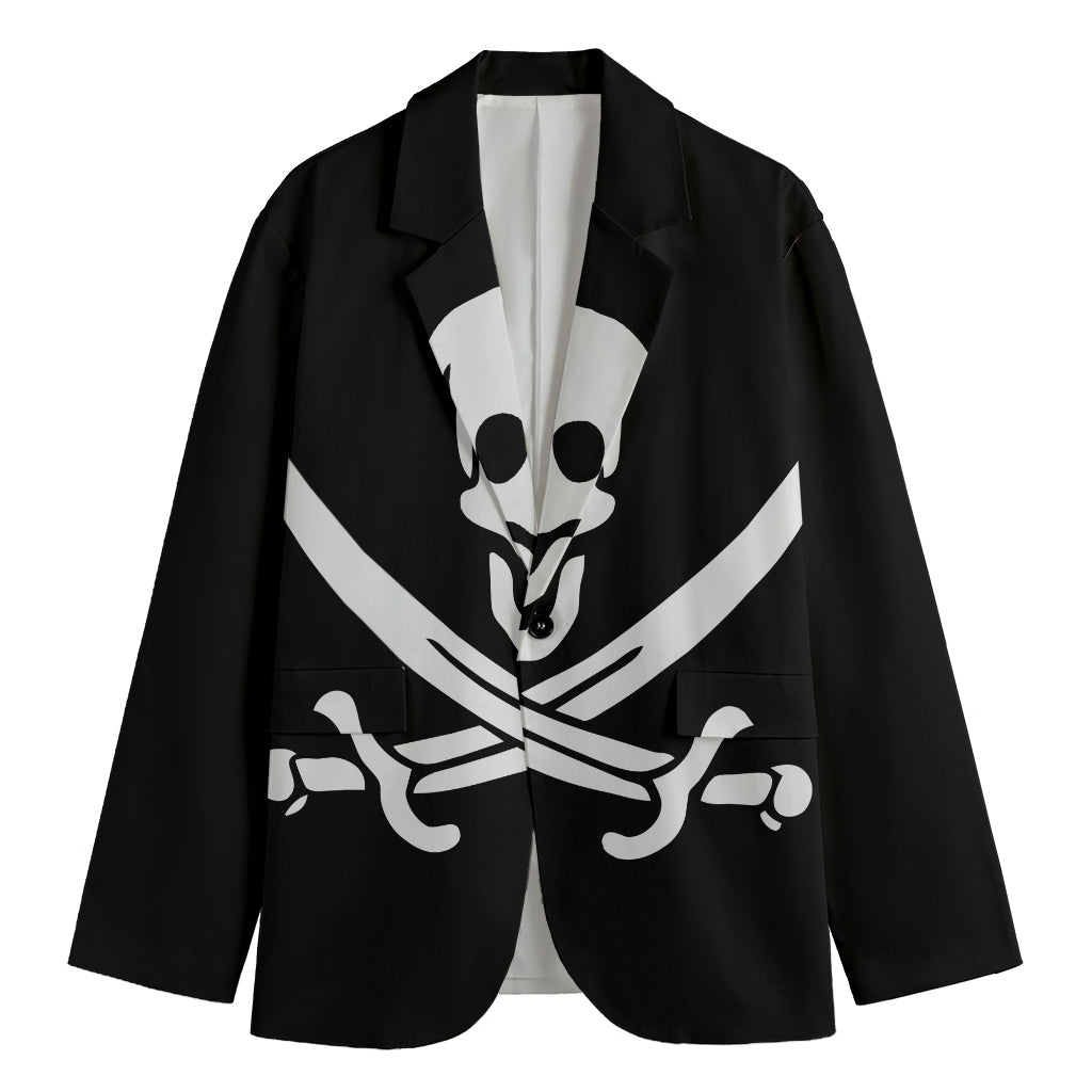 Calico Jack Pirate Flag Print Men's Blazer