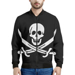 Calico Jack Pirate Flag Print Men's Bomber Jacket