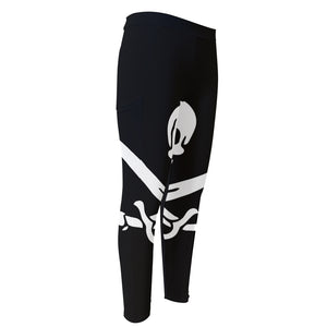 Calico Jack Pirate Flag Print Men's Compression Pants