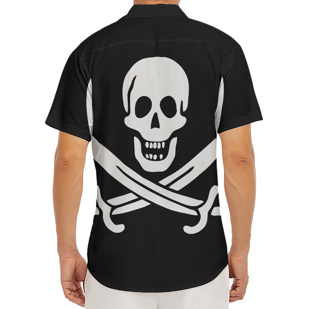 Calico Jack Pirate Flag Print Men's Deep V-Neck Shirt