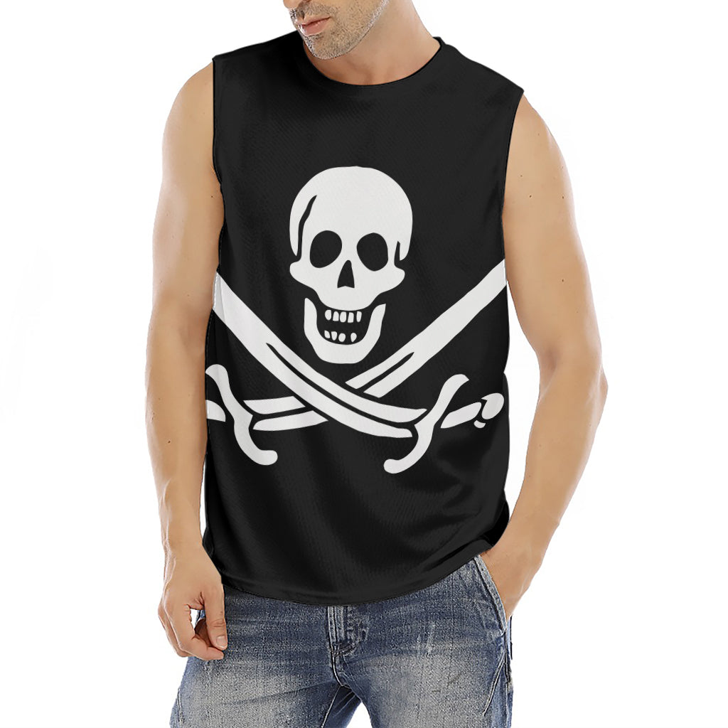 Calico Jack Pirate Flag Print Men's Fitness Tank Top