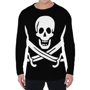 Calico Jack Pirate Flag Print Men's Long Sleeve T-Shirt