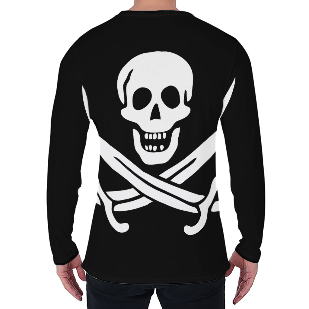 Calico Jack Pirate Flag Print Men's Long Sleeve T-Shirt