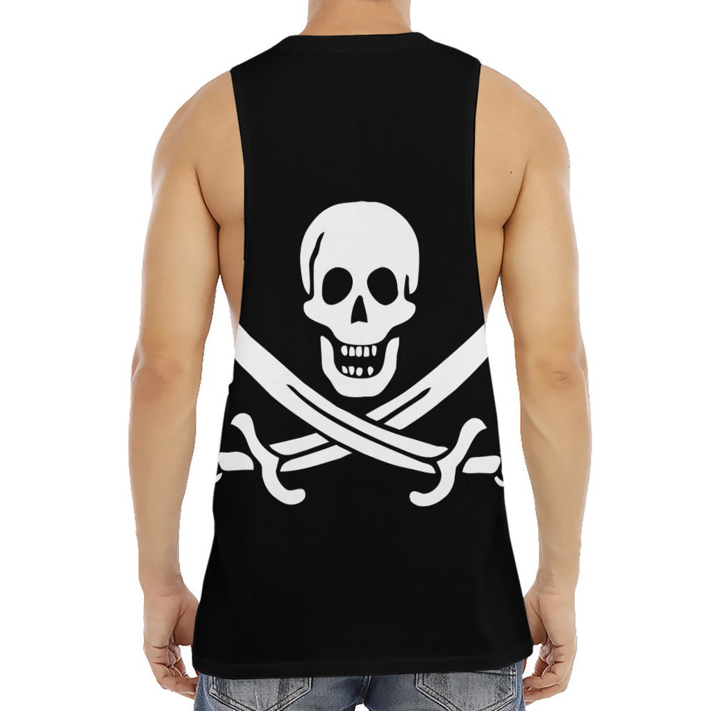 Calico Jack Pirate Flag Print Men's Muscle Tank Top