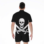 Calico Jack Pirate Flag Print Men's Rompers