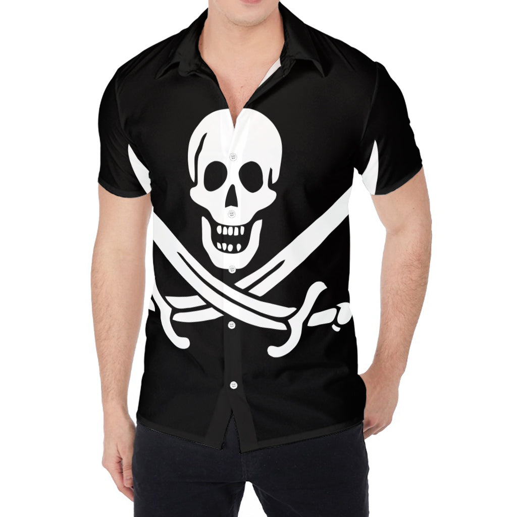 Calico Jack Pirate Flag Print Men's Shirt