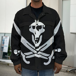 Calico Jack Pirate Flag Print Men's Shirt Jacket