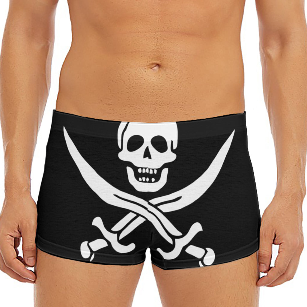 Calico Jack Pirate Flag Print Men's Short Boxer Briefs