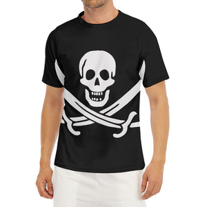 Calico Jack Pirate Flag Print Men's Short Sleeve Rash Guard