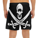 Calico Jack Pirate Flag Print Men's Split Running Shorts