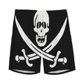 Calico Jack Pirate Flag Print Men's Athletic Shorts
