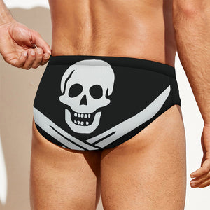 Calico Jack Pirate Flag Print Men's Swim Briefs