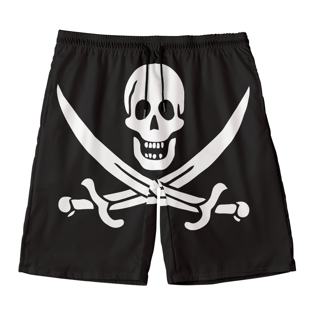 Calico Jack Pirate Flag Print Men's Swim Trunks