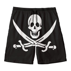 Calico Jack Pirate Flag Print Men's Swim Trunks