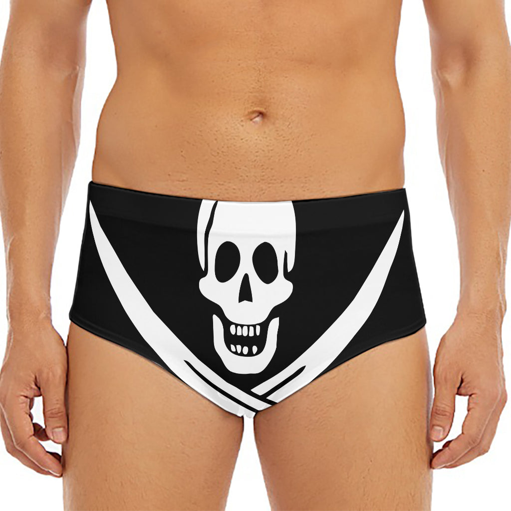 Calico Jack Pirate Flag Print Men's Triangle Swim Briefs