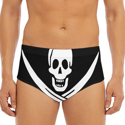 Calico Jack Pirate Flag Print Men's Triangle Swim Briefs