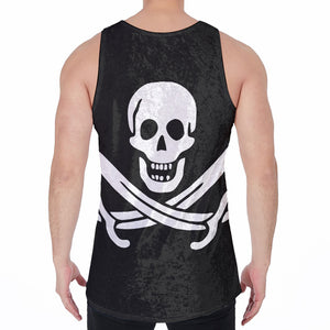 Calico Jack Pirate Flag Print Men's Velvet Tank Top