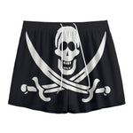 Calico Jack Pirate Flag Print Mesh Shorts