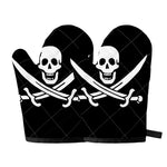 Calico Jack Pirate Flag Print Oven Mitts