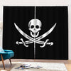 Calico Jack Pirate Flag Print Pencil Pleat Curtains