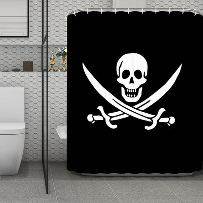 Calico Jack Pirate Flag Print Polyester Shower Curtain