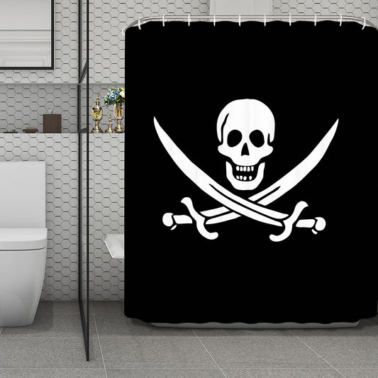 Calico Jack Pirate Flag Print Polyester Shower Curtain