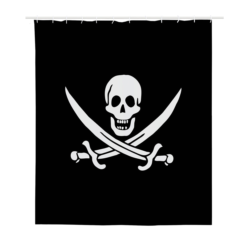 Calico Jack Pirate Flag Print Polyester Shower Curtain