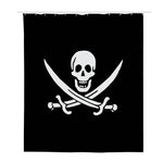 Calico Jack Pirate Flag Print Polyester Shower Curtain