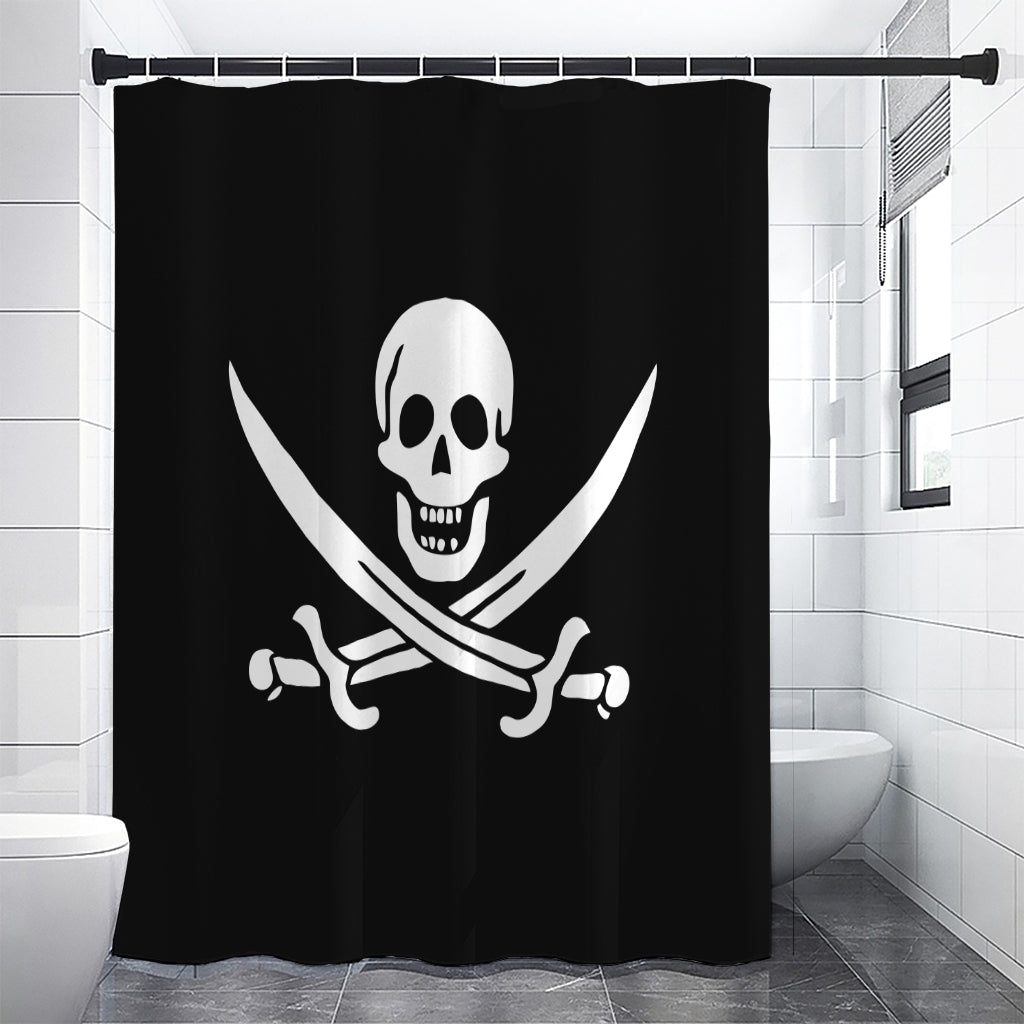 Calico Jack Pirate Flag Print Premium Shower Curtain