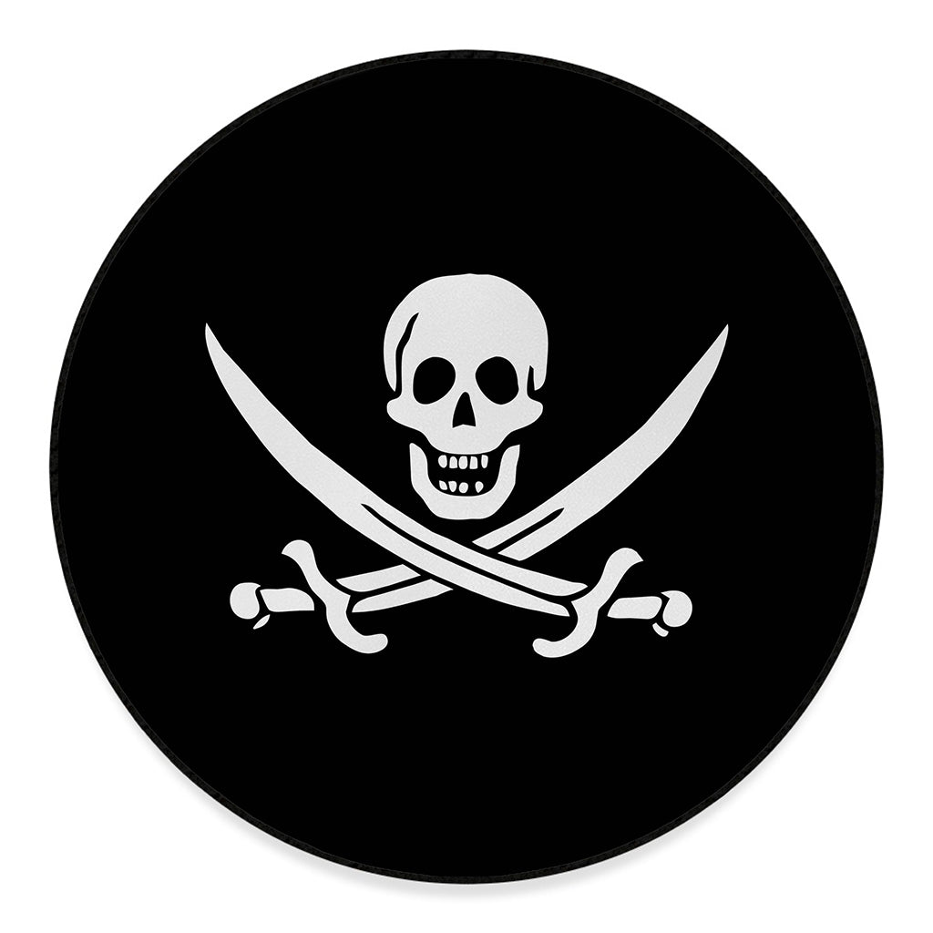 Calico Jack Pirate Flag Print Round Floor Mat