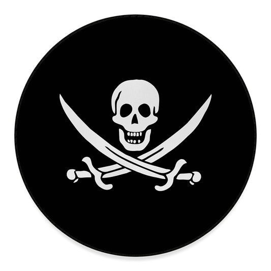 Calico Jack Pirate Flag Print Round Floor Mat