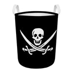 Calico Jack Pirate Flag Print Round Laundry Basket