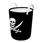 Calico Jack Pirate Flag Print Round Laundry Basket