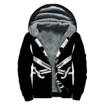 Calico Jack Pirate Flag Print Sherpa Lined Zip Up Hoodie