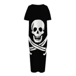 Calico Jack Pirate Flag Print Short Sleeve Long Nightdress