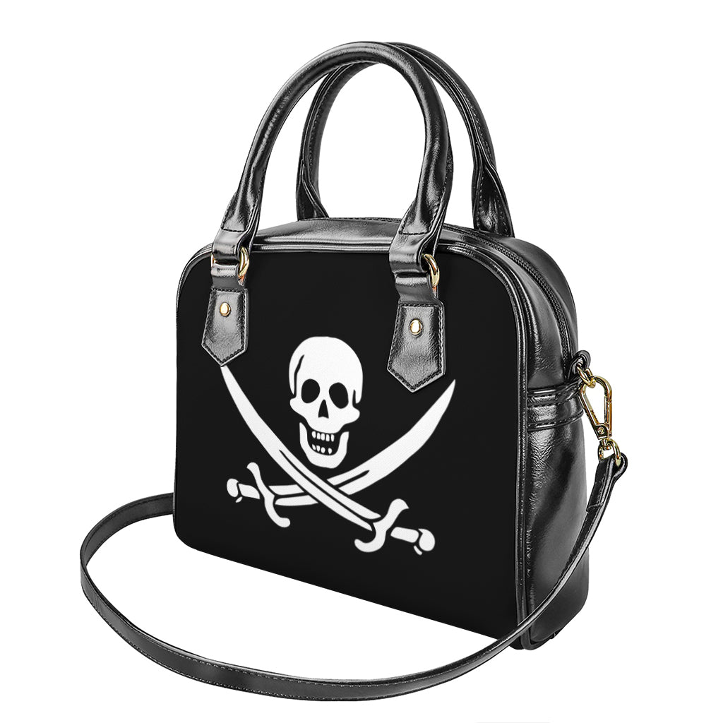 Calico Jack Pirate Flag Print Shoulder Handbag