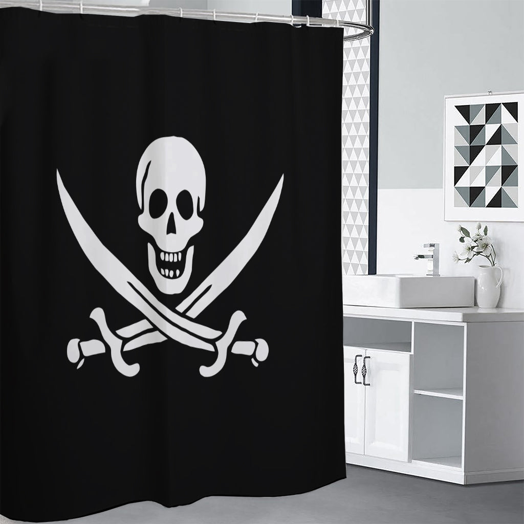 Calico Jack Pirate Flag Print Shower Curtain