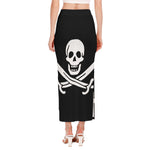 Calico Jack Pirate Flag Print Side Slit Maxi Skirt