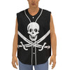 Calico Jack Pirate Flag Print Sleeveless Baseball Jersey