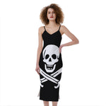 Calico Jack Pirate Flag Print Slim Fit Midi Cami Dress