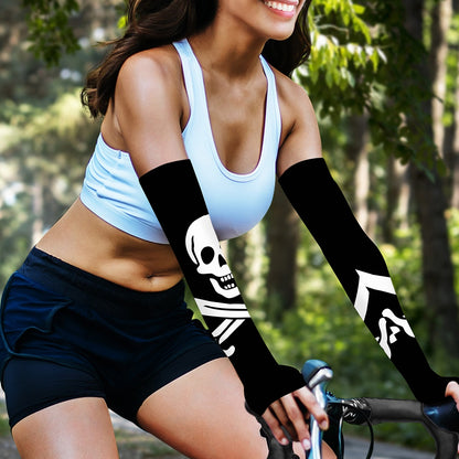 Calico Jack Pirate Flag Print Sun Protection Arm Sleeves