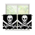Calico Jack Pirate Flag Print Tier Curtains