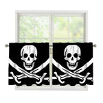 Calico Jack Pirate Flag Print Tier Curtains