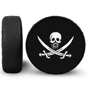 Calico Jack Pirate Flag Print Tire Cover With Camera Hole