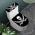 Calico Jack Pirate Flag Print Toilet Lid And Tank Cover Set