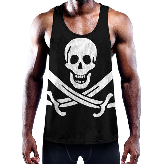 Calico Jack Pirate Flag Print Training Tank Top